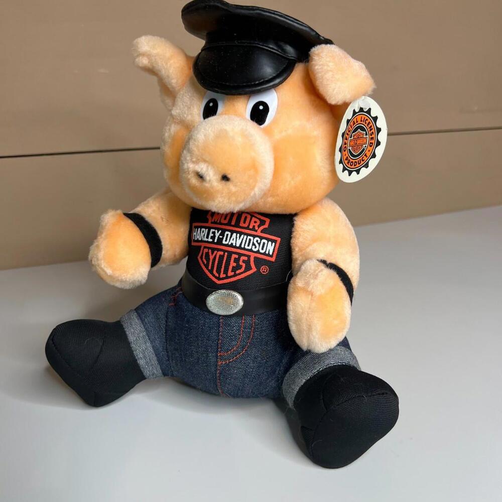 1998 Harley-Davidson Biker Pig Plush Toy – Play by Play – Official Licensed Prod